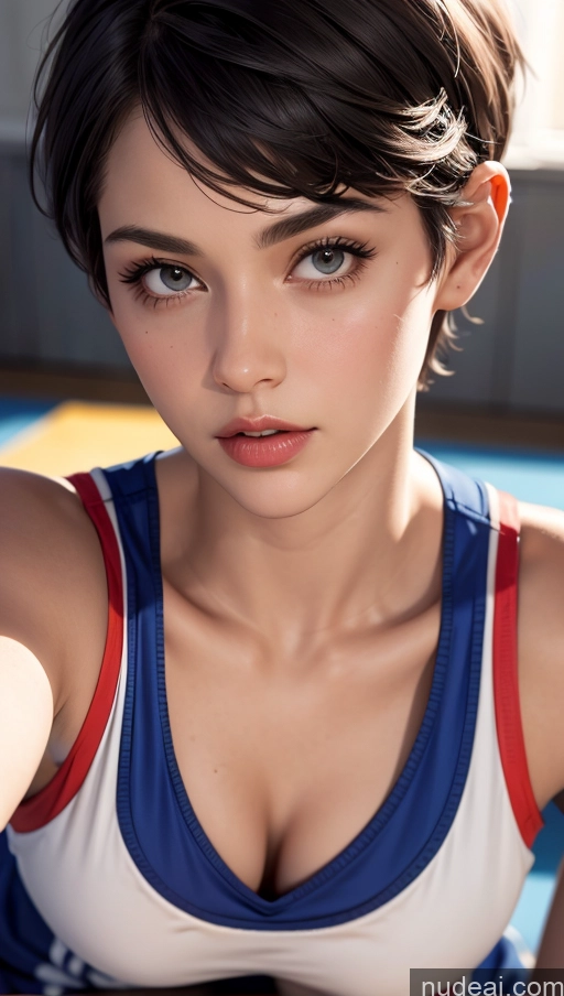 related ai porn images free for Close-up View Push-up Bra Basketball Short Hair