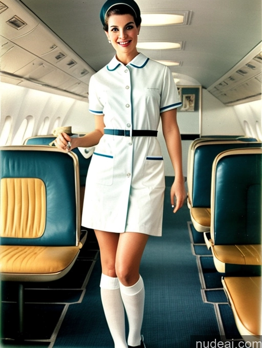 related ai porn images free for 60s Flight Attendant High Socks Lab Coat