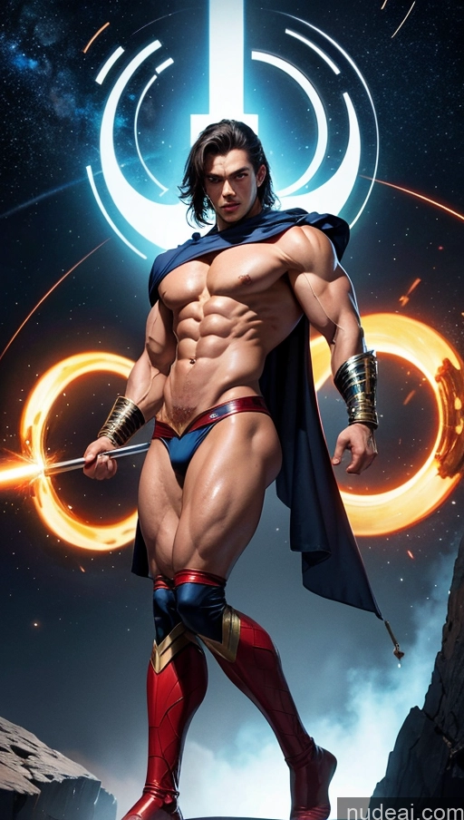 related ai porn images free for Bodybuilder Muscular Abs Several Chinese Stargazing Space Superhero Powering Up Busty