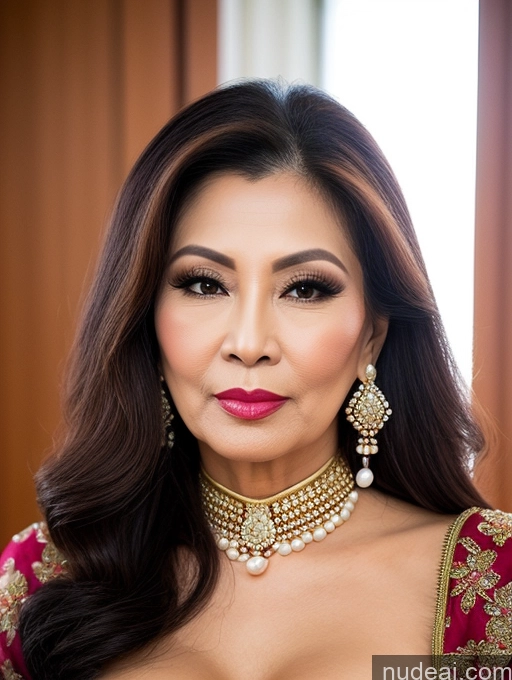 related ai porn images free for Milf Beautiful Lipstick 60s Pouting Lips Sexy Face Long Hair Vietnamese Traditional Pearl Jewelry Cleavage