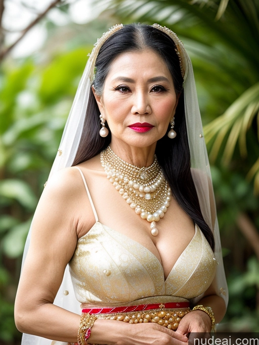 related ai porn images free for Milf Beautiful Lipstick 60s Long Hair Vietnamese Traditional Pearl Jewelry Cleavage Sexy Face Serious