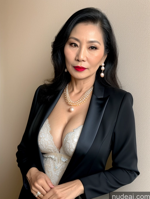 related ai porn images free for Milf Beautiful Lipstick 60s Long Hair Vietnamese Pearl Jewelry Cleavage Sexy Face Serious Suit