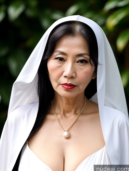 related ai porn images free for Milf Beautiful Lipstick 60s Long Hair Vietnamese Pearl Jewelry Cleavage Sexy Face Serious Nun