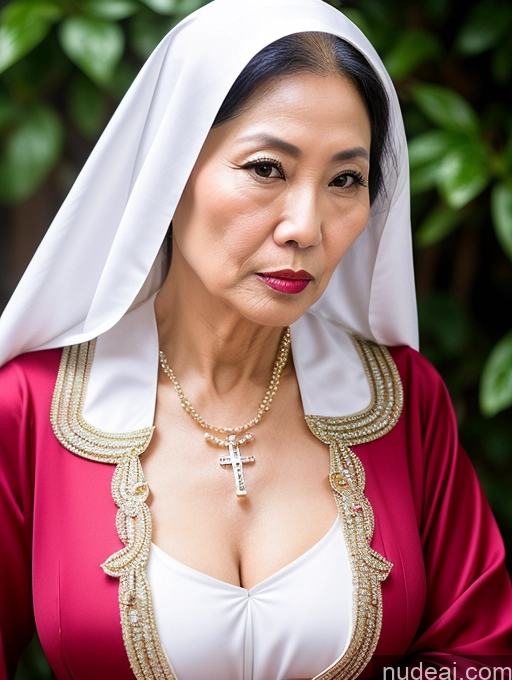 related ai porn images free for Milf Beautiful Lipstick 60s Long Hair Vietnamese Pearl Jewelry Cleavage Sexy Face Serious Nun