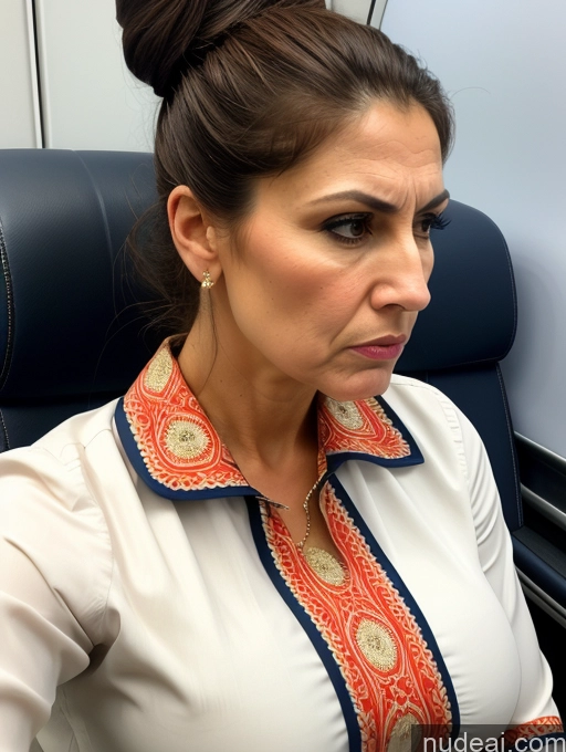 related ai porn images free for Busty Skinny Short Milf 30s Angry Brunette Hair Bun Jewish Front View Dress Flight Attendant Traditional