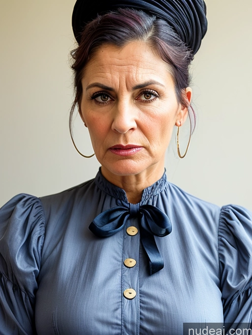 related ai porn images free for Milf Busty Skinny Short 50s Angry Blue Hair Hair Bun Jewish Front View Dress Traditional Victorian