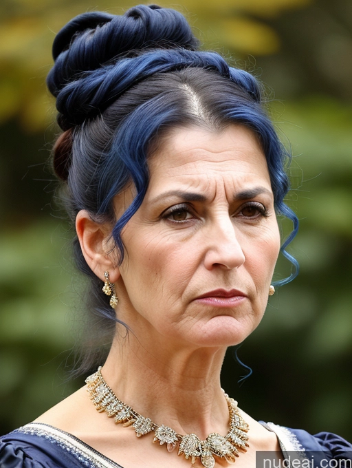related ai porn images free for Milf Busty Skinny Short 50s Angry Blue Hair Hair Bun Jewish Front View Dress Traditional Victorian