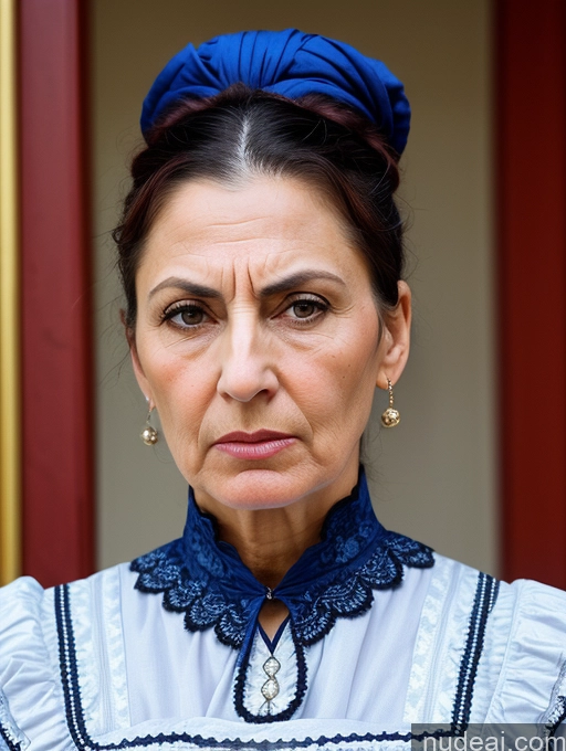 related ai porn images free for Milf Busty Skinny Short 50s Angry Blue Hair Hair Bun Jewish Front View Dress Traditional Victorian