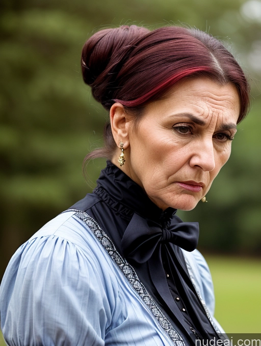 related ai porn images free for Milf Busty Skinny Short 50s Angry Blue Hair Hair Bun Jewish Front View Dress Traditional Victorian