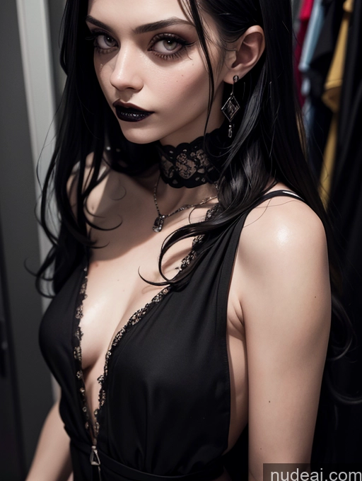related ai porn images free for Black Hair Long Hair Goth Close-up View Dark Lighting Changing Room