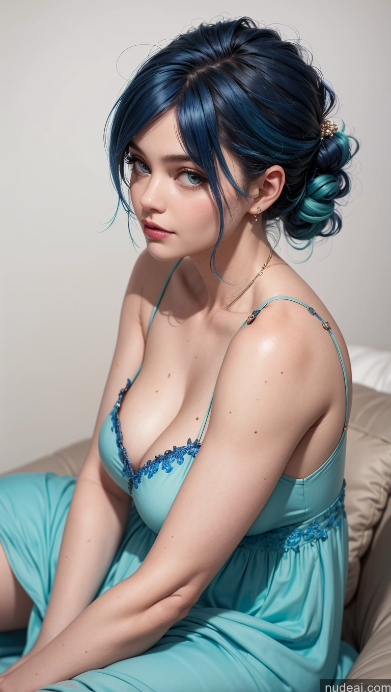related ai porn images free for Pixie Fat Close-up View Sundress Blue Hair