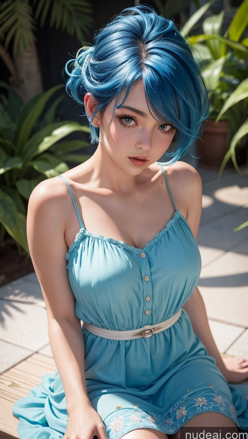 related ai porn images free for Pixie Fat Close-up View Sundress Blue Hair