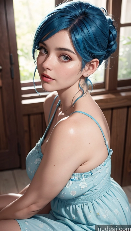 related ai porn images free for Pixie Fat Close-up View Sundress Blue Hair