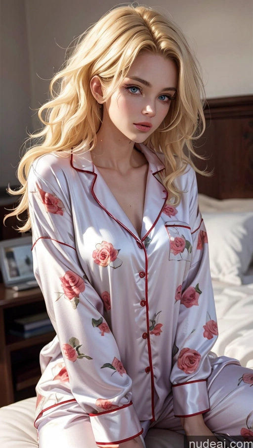 related ai porn images free for Close-up View Satin Blonde Messy Pajamas