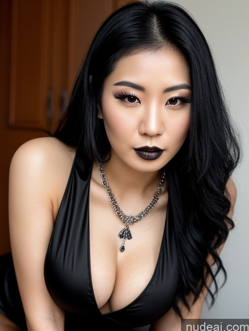 related ai porn images free for Goth Black Hair Asian 20s Jewelry Bending Over Close-up View Cleavage