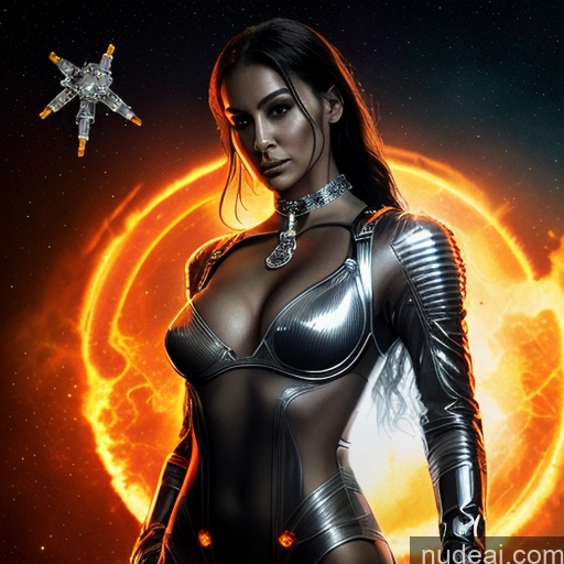 related ai porn images free for Hell Space Suit Choker Diamond Jewelry Transparent Partially Nude Cleavage Cyborg
