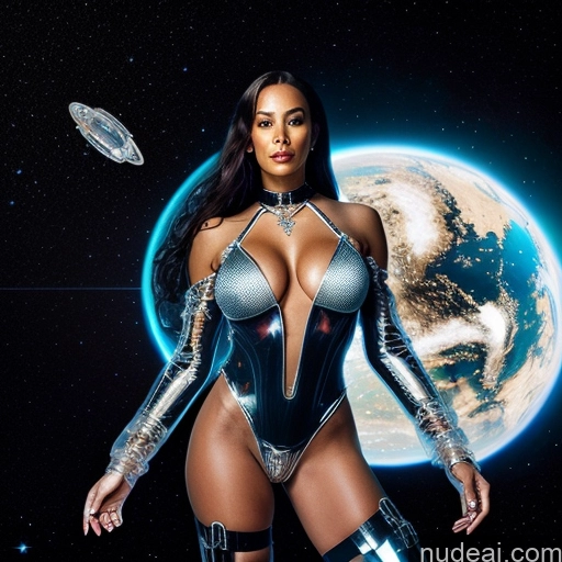 related ai porn images free for Hell Space Suit Choker Diamond Jewelry Transparent Partially Nude Cleavage Cyborg