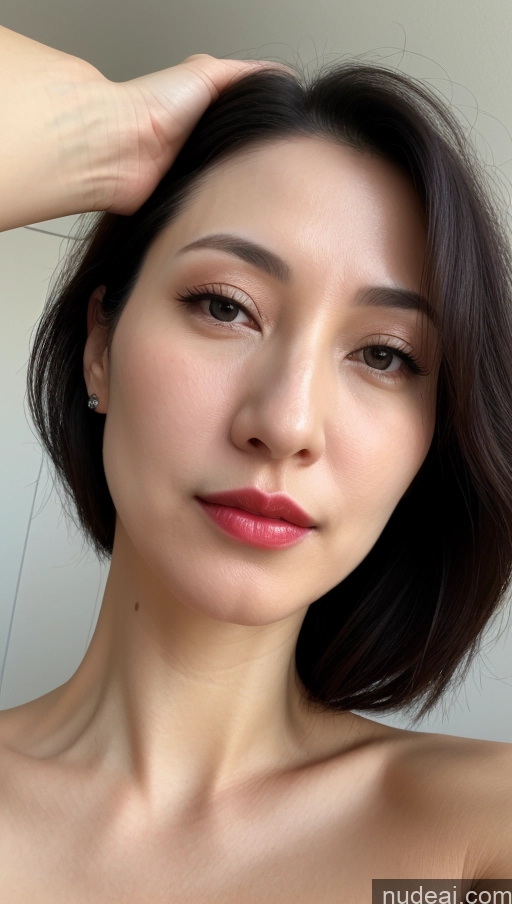 related ai porn images free for Woman One Beautiful Lipstick Fairer Skin 40s Black Hair Korean Close-up View Small Tits Skinny