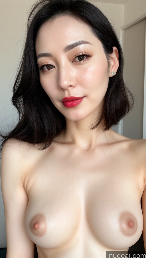 related ai porn images free for Woman One Beautiful Lipstick Fairer Skin 40s Black Hair Korean Close-up View Small Tits