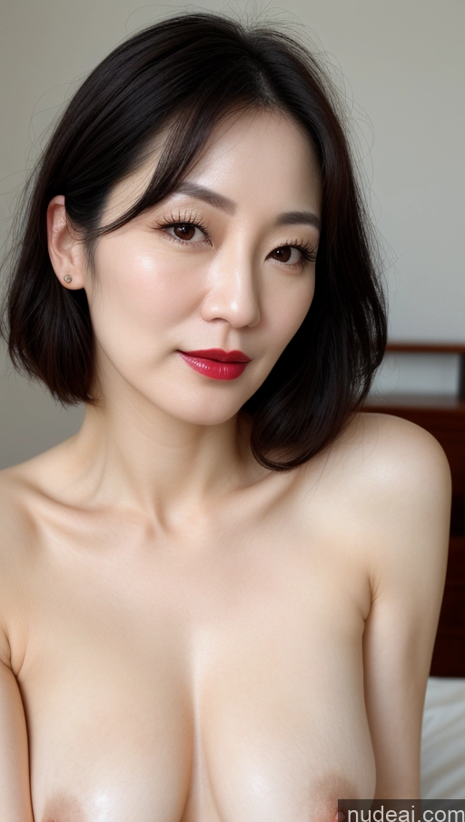 related ai porn images free for Woman One Beautiful Lipstick Fairer Skin 40s Black Hair Korean Close-up View Small Tits