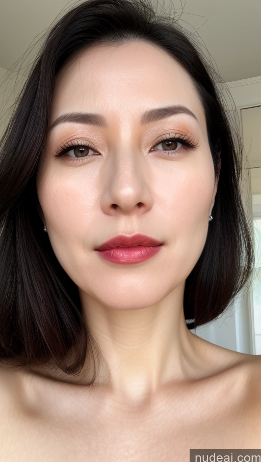 related ai porn images free for Woman One Beautiful Lipstick Fairer Skin 40s Black Hair Korean Close-up View Small Tits