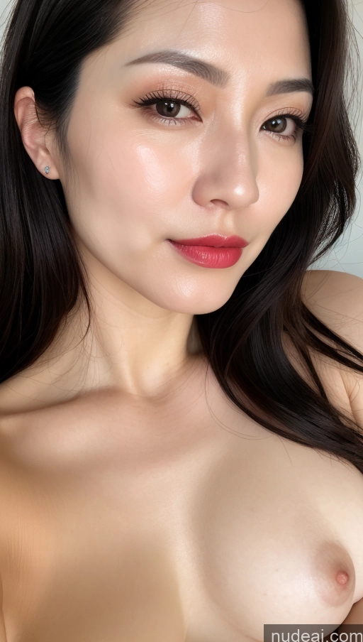 related ai porn images free for Woman One Beautiful Lipstick Fairer Skin 40s Black Hair Korean Close-up View Small Tits