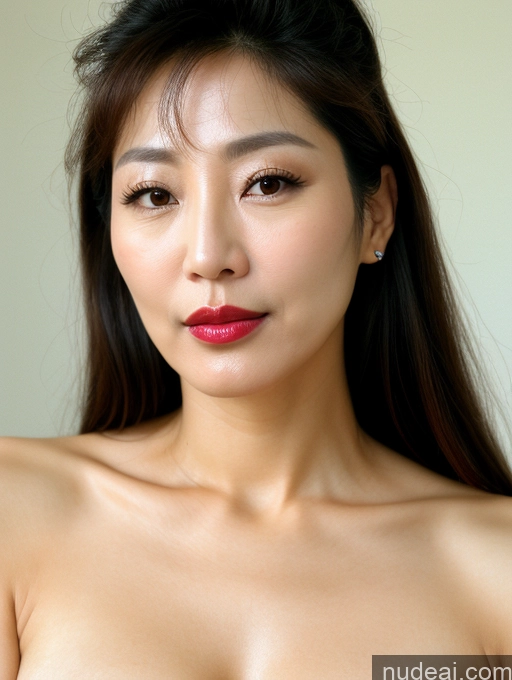 related ai porn images free for Woman One Beautiful Long Hair Korean Nude Detailed Close-up View 90s Lipstick 50s