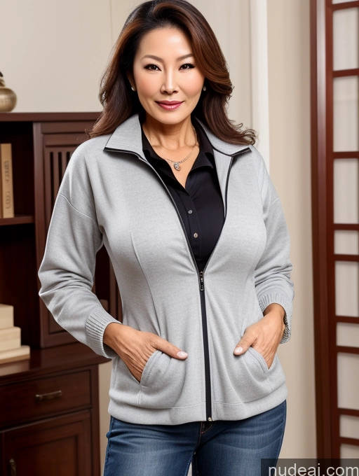 related ai porn images free for Milf Perfect Boobs Beautiful Chinese Blouse Casual Jacket Professor Secretary Shirt Stylish Sweater Detailed Sexy Face Seductive 60s Topless Perfect Body