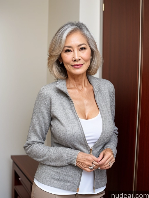 related ai porn images free for Milf Beautiful Chinese Blouse Casual Jacket Professor Secretary Shirt Stylish Sweater Detailed Sexy Face Seductive Topless Perfect Body 70s Small Tits