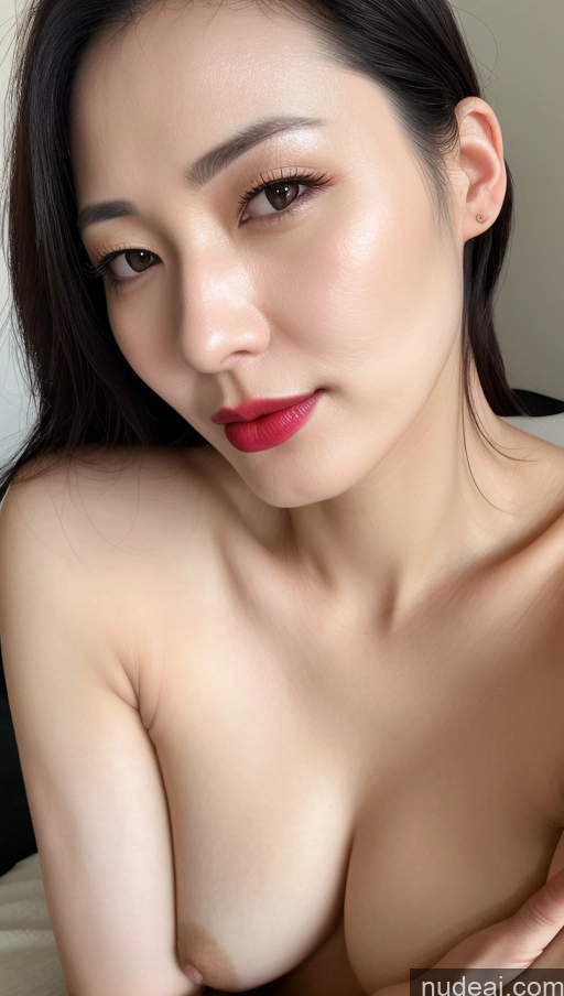 related ai porn images free for Woman One Beautiful Lipstick Fairer Skin Black Hair Korean Close-up View Slicked Small Tits 40s
