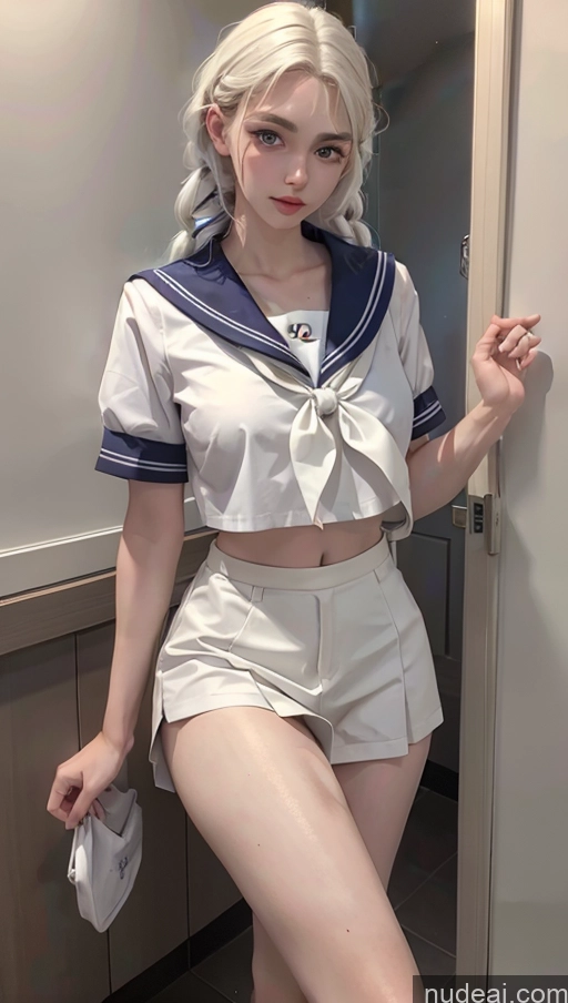 related ai porn images free for Perfect Boobs Fairer Skin 18 Tall Front View Detailed Braided Bathroom Cleavage Perfect Body Beautiful Lingerie Model White Hair Sailor JK Uniform
