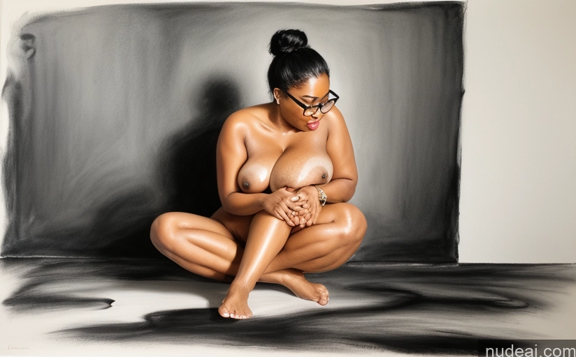 related ai porn images free for Milf Busty Glasses Charcoal Cumshot Detailed Hair Bun Black Hair Black Orgasm Front View 30s