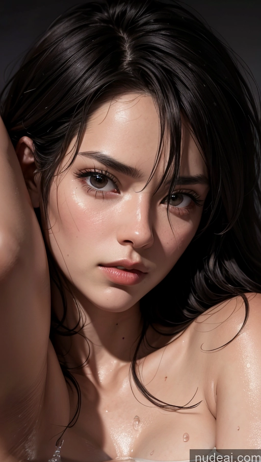 related ai porn images free for Close-up View Japanese Onsen Messy Oiled Body Chemise Serious Dark Lighting Skinny