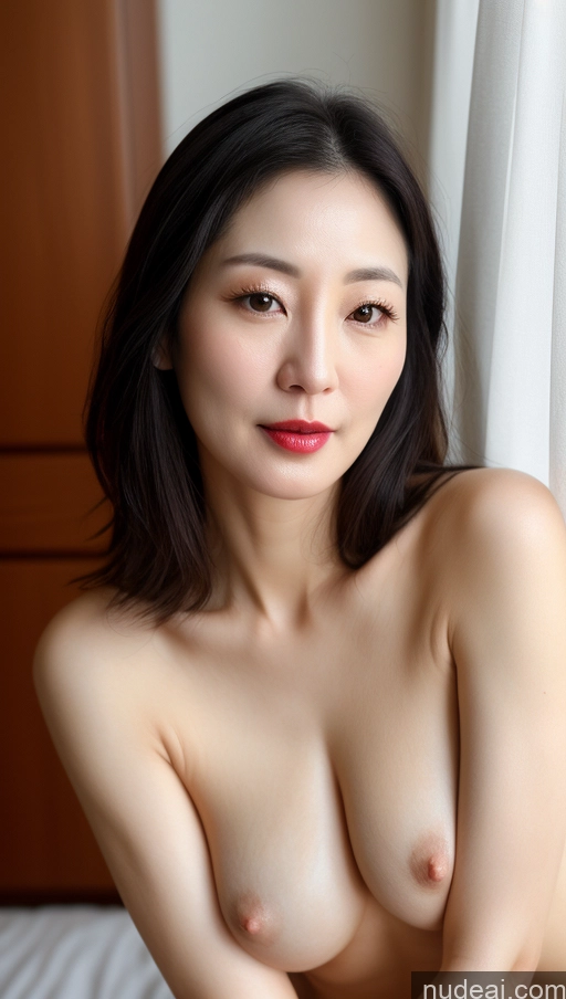 related ai porn images free for Woman One Small Tits Beautiful Lipstick Fairer Skin 40s Black Hair Slicked Korean Close-up View