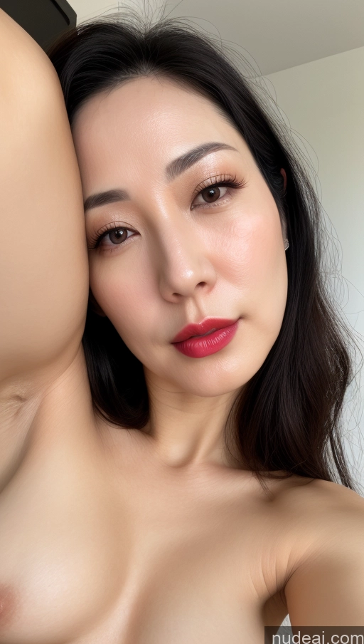 related ai porn images free for Woman One Small Tits Beautiful Lipstick Fairer Skin 40s Black Hair Slicked Korean Close-up View