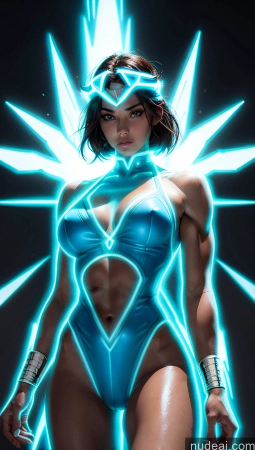 related ai porn images free for Bodybuilder Muscular Abs Busty Several Superhero Israel Futuristic Powering Up Neon Lights Clothes: Blue