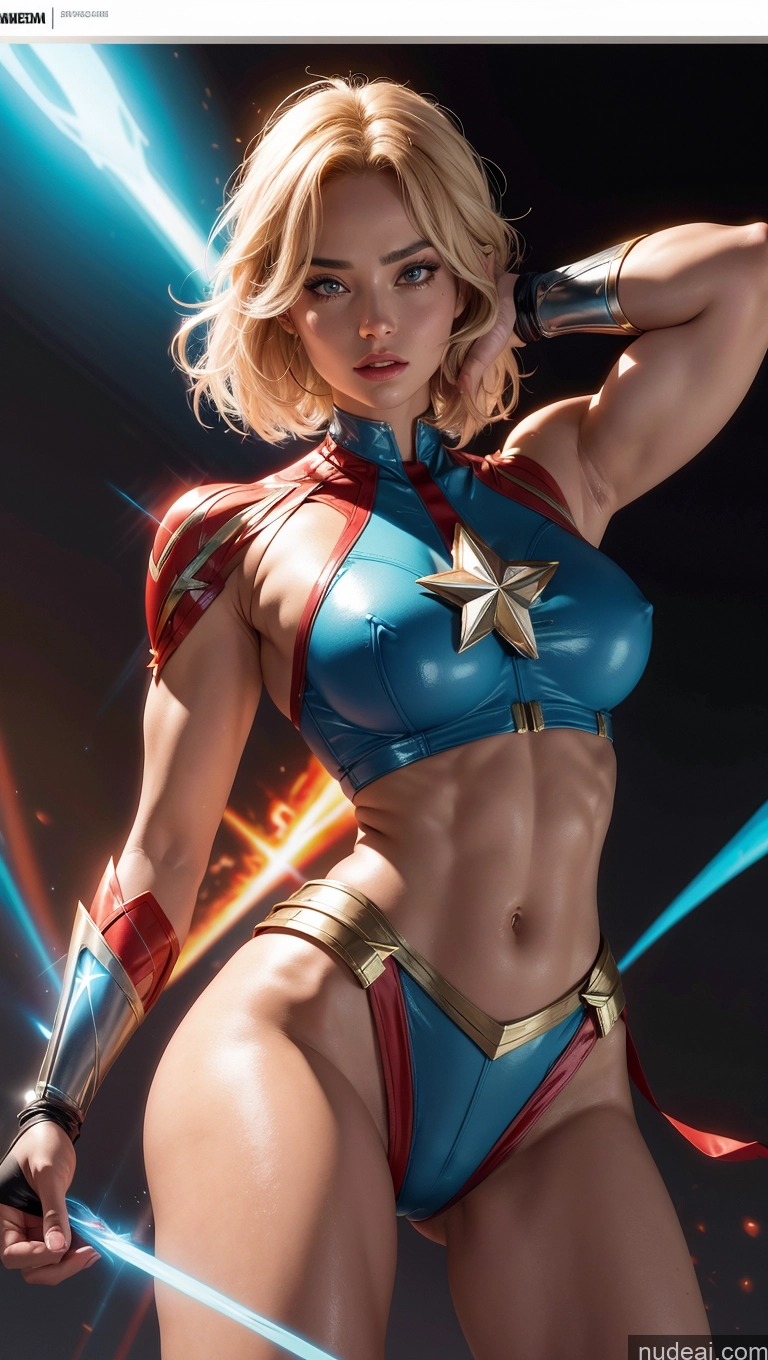 related ai porn images free for Futuristic Captain Marvel Several Powering Up Israel Bodybuilder Muscular Abs Busty Perfect Boobs