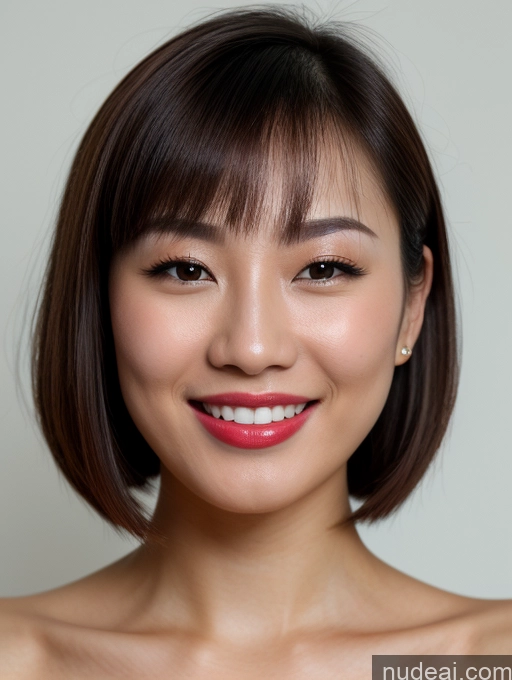 related ai porn images free for Woman One Lipstick Beautiful Chinese Close-up View Happy Detailed Skin Detail (beta) 20s Nude Bobcut