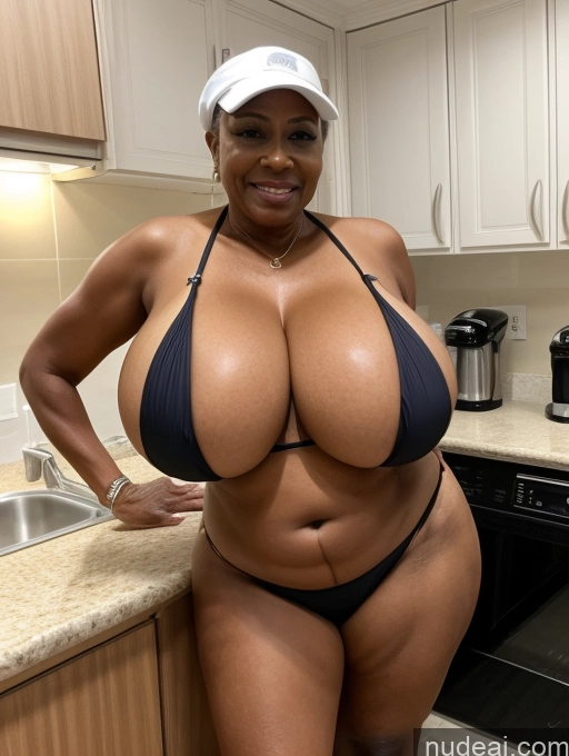 related ai porn images free for Milf One Busty Huge Boobs Thick Tanned Skin Front View Microkini Thong 60s Nigerian Maid
