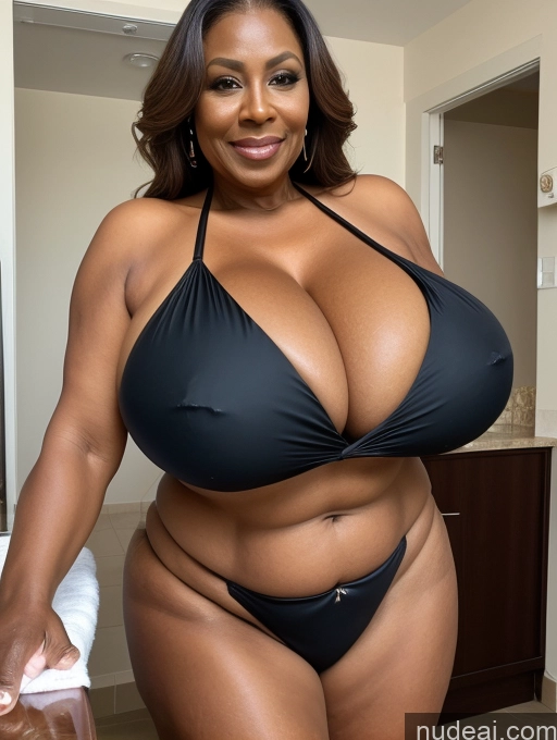 related ai porn images free for Milf One Busty Huge Boobs Thick Tanned Skin Front View Microkini Thong 60s Nigerian Maid