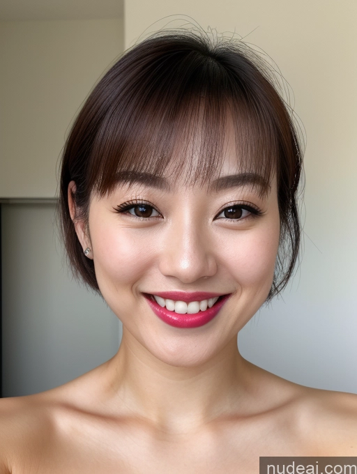 related ai porn images free for Woman One Beautiful Lipstick 20s Happy Bobcut Japanese Nude Detailed Close-up View