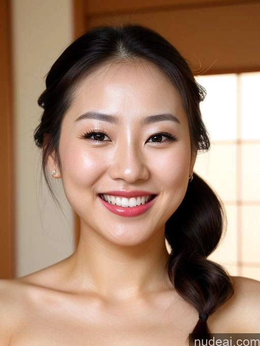 related ai porn images free for Woman One Beautiful Lipstick 20s Happy Japanese Nude Detailed Close-up View Ponytail