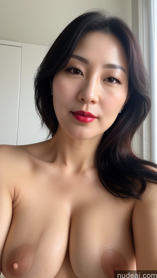 related ai porn images free for One Perfect Boobs Beautiful Lipstick Fairer Skin Black Hair Korean Close-up View Slicked 40s Woman