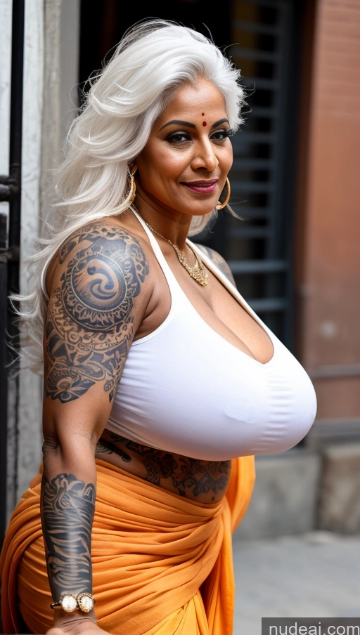 related ai porn images free for Huge Boobs Beautiful Tattoos Big Ass Thick Big Hips Tall Dark Skin 60s Seductive Illustration Close-up View Eating Sari Cleavage Detailed Sexy Face Long Hair Busty Muscular Bodybuilder Street White Hair Indian
