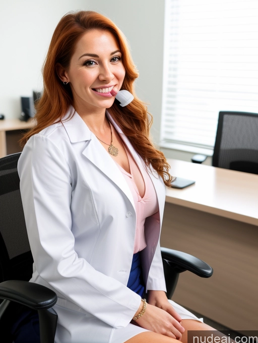 related ai porn images free for Woman One Perfect Boobs Beautiful Perfect Body Short 40s Happy Ginger Long Hair Latina Front View Doctor Jewelry Office Fairer Skin Blowjob