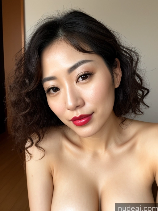 related ai porn images free for Woman One Beautiful Nude Detailed Lipstick Close-up View Japanese 30s Curly Hair
