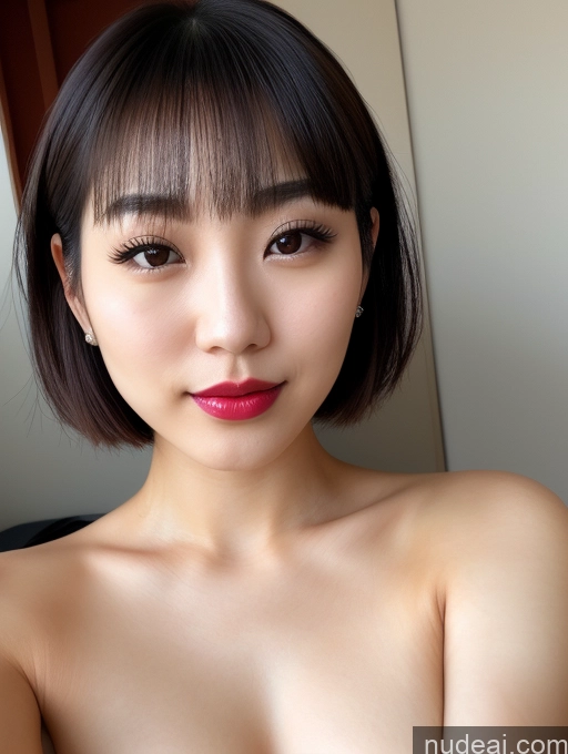 related ai porn images free for Woman One Beautiful Nude Detailed Close-up View Japanese 20s Lipstick Bobcut