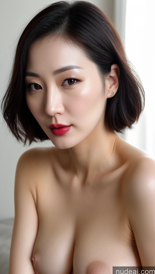 related ai porn images free for One Perfect Boobs Beautiful Lipstick Fairer Skin Black Hair Korean Close-up View Woman 30s Slicked