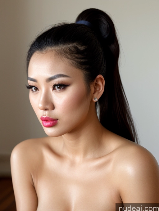 related ai porn images free for Woman One Beautiful Lipstick 20s Pouting Lips Thai Nude Close-up View Detailed Ponytail