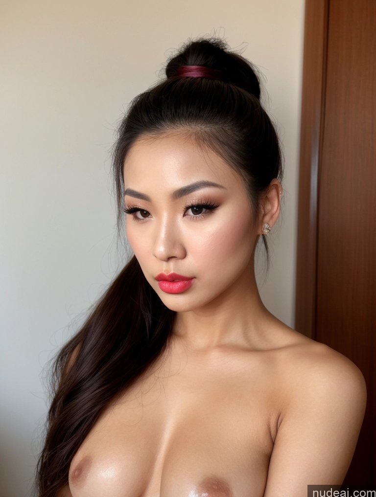 related ai porn images free for Woman One Beautiful Lipstick 20s Pouting Lips Thai Nude Close-up View Detailed Ponytail